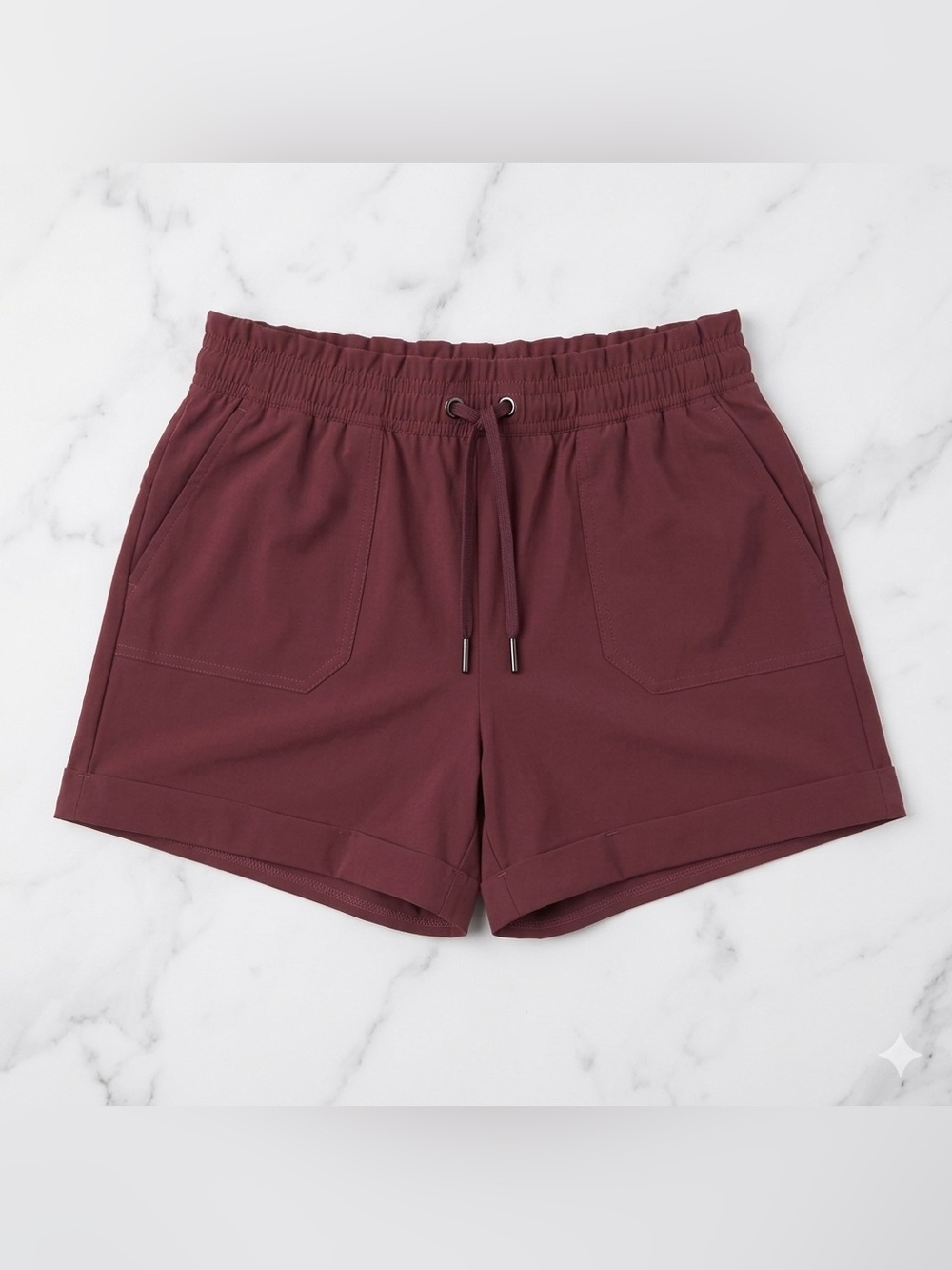 Danskin Women’s Burgundy Athletic Shorts Lightweight Elastic Waistband SZ S